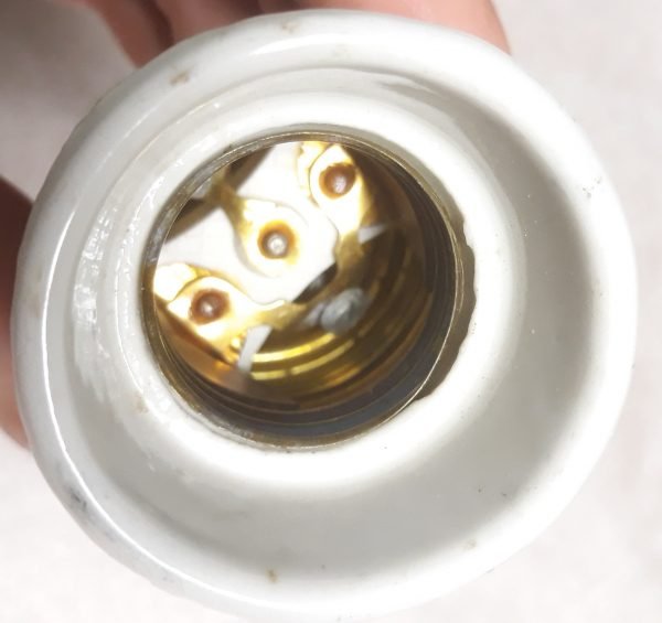 Portalampade in ottone e ceramica attacco grande - immagine 2