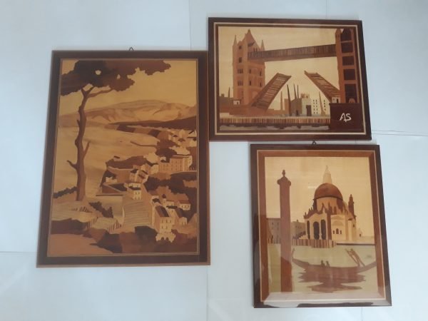 Quadro di Venezia in legno intarsiato - immagine 2