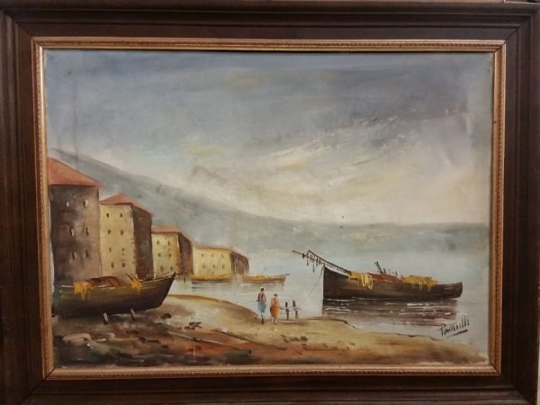 Quadro , motivo marino su tela