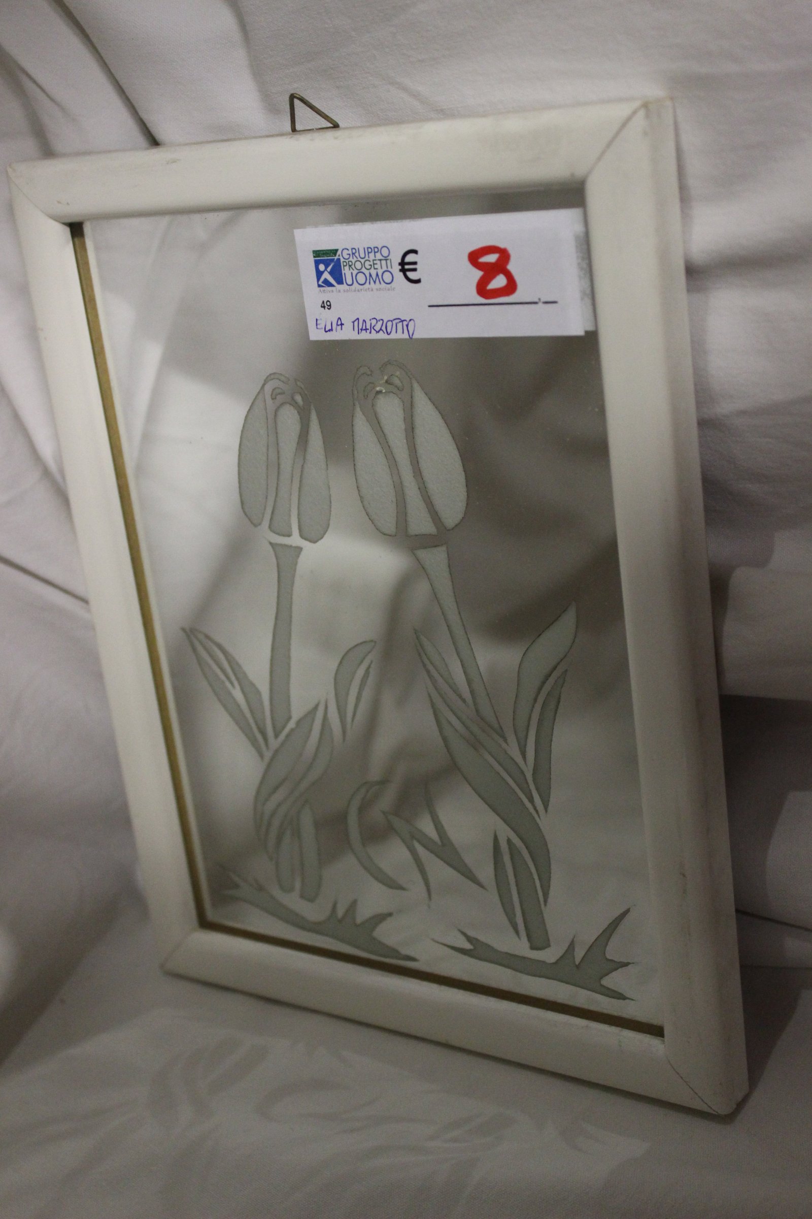 Quadro, specchio con intaglio floreale - immagine 2