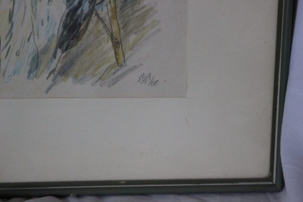 quadro, stampa matite su cartoncino - tema Merlettaia - immagine 2