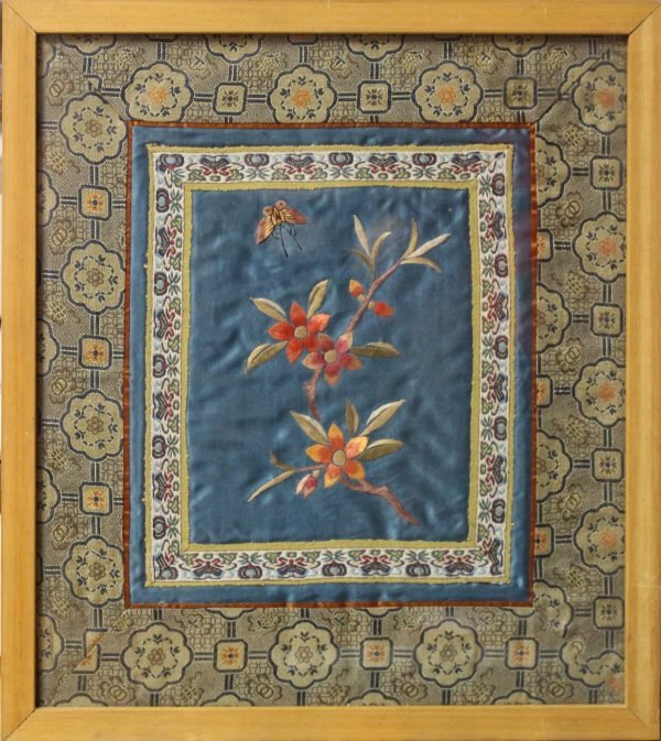 quadro, ricamo floreale