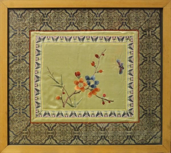 quadro, ricamo floreale
