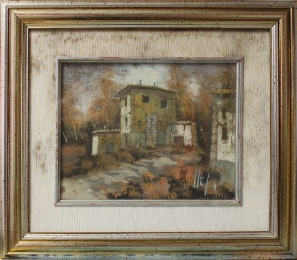 quadro, dipinto con casale