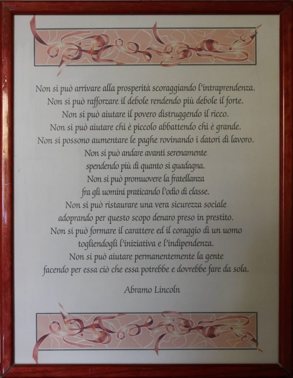 quadro, "Abramo Lincoln" - Carta fatta a mano
