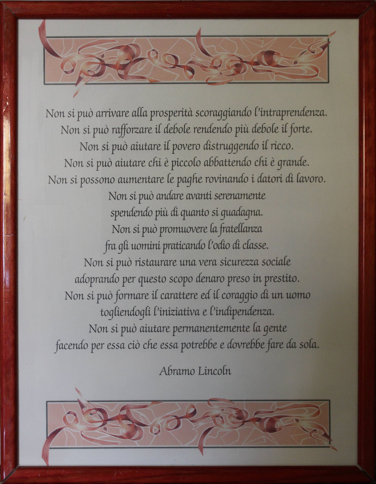 quadro, "Abramo Lincoln" - Carta fatta a mano