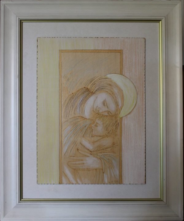 quadro, Madonna con bambino su legno