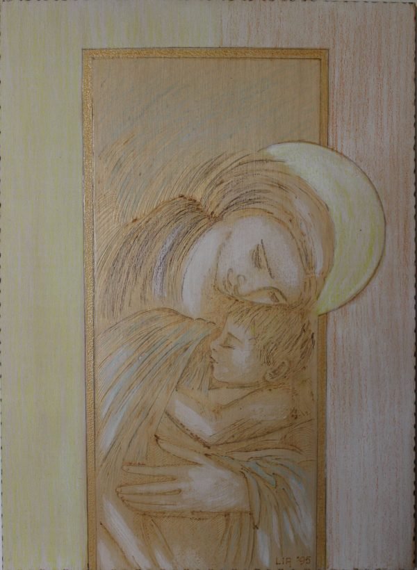 quadro, Madonna con bambino su legno - immagine 3
