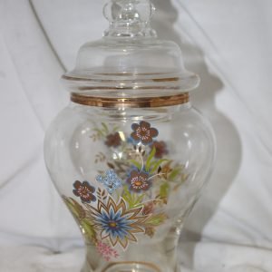 Vaso con coperchio in vetro