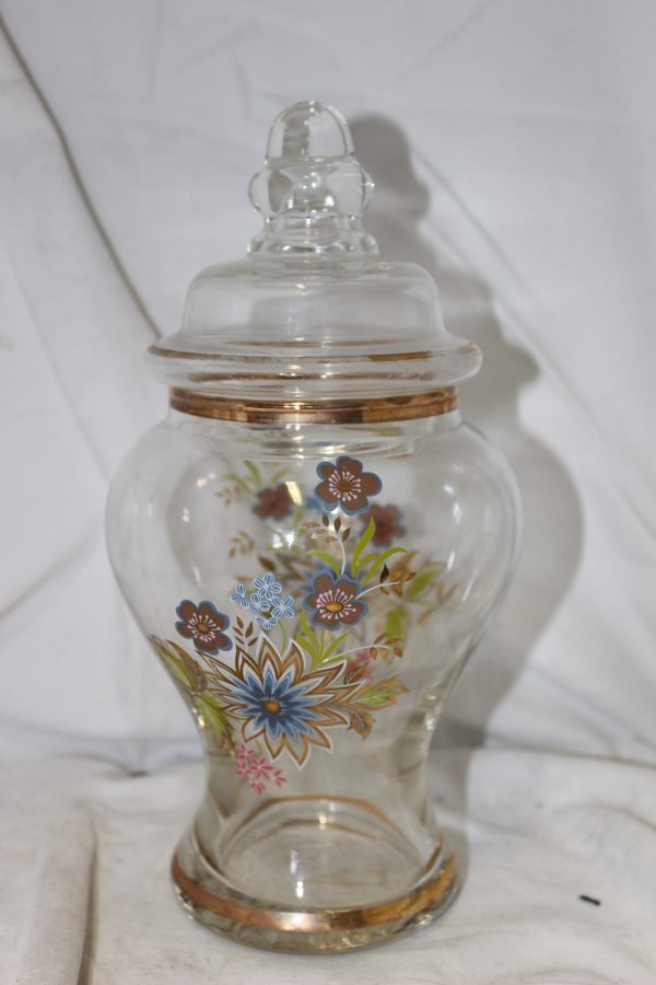 Vaso con coperchio in vetro