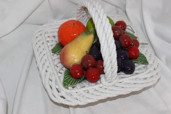 Centrotavola Frutta Mista Porcellana di Capodimonte Dipinta a Mano