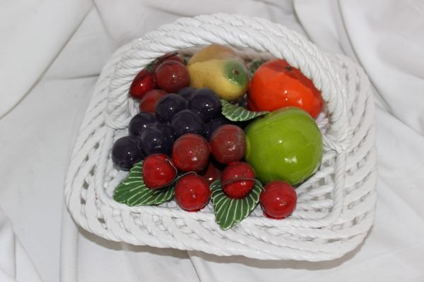 Centrotavola Frutta Mista Porcellana di Capodimonte Dipinta a Mano - immagine 2