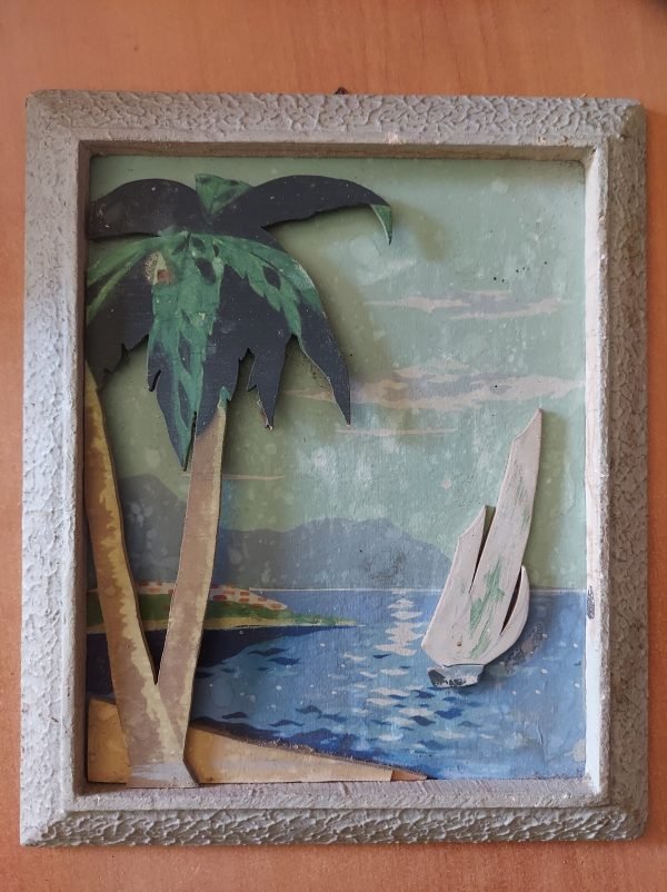 Quadro con palme e vela verdi