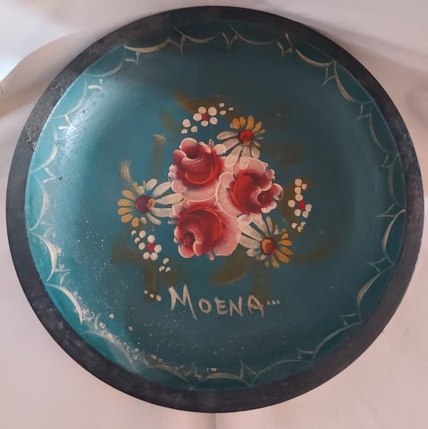 Piatto in legno  dipinto  "Moena"