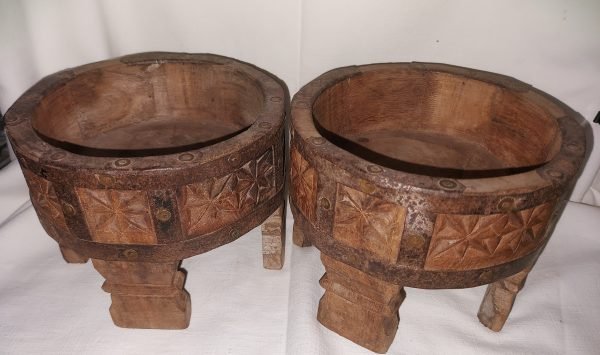 Mortai, artigianato indiano, in legno 