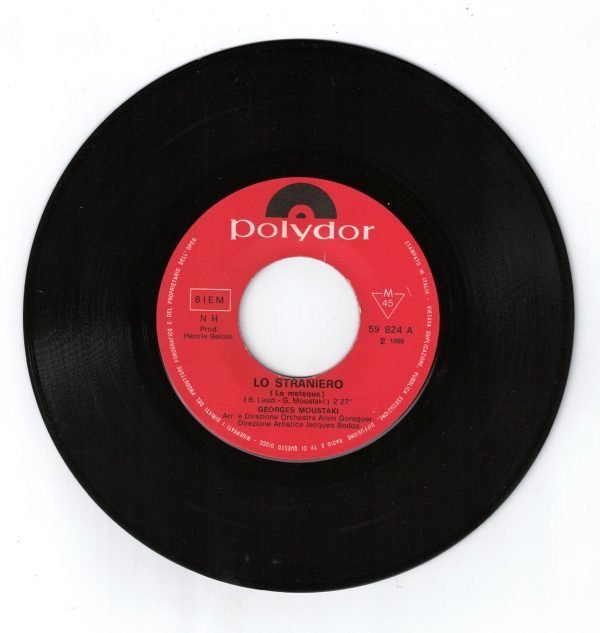 GEORGES MOUSTAKI: Lo straniero(lato a); Giuseppe (lato b) DISCO 45 GIRI - immagine 3