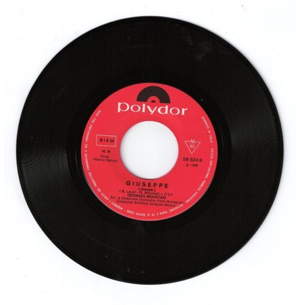 GEORGES MOUSTAKI: Lo straniero(lato a); Giuseppe (lato b) DISCO 45 GIRI - immagine 4