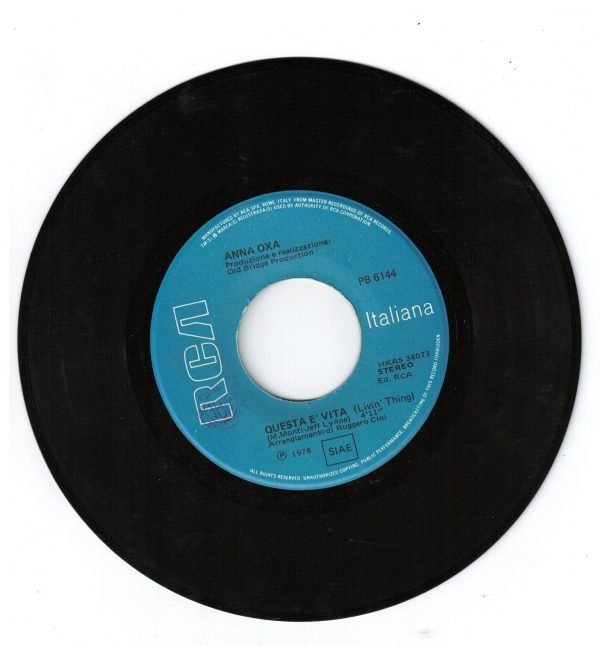 Anna Oxa - Un'emozione da poco(lato a);  Questa è vita(lato b)  vinile 45 giri - immagine 4
