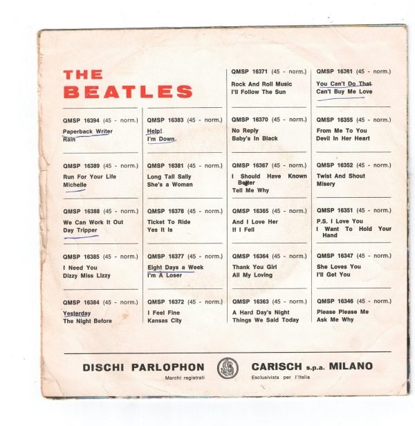 The Beatles  Yellow Submarine(lato a);  Eleanor Rigby(lato b)  vinile 45 giri - immagine 2
