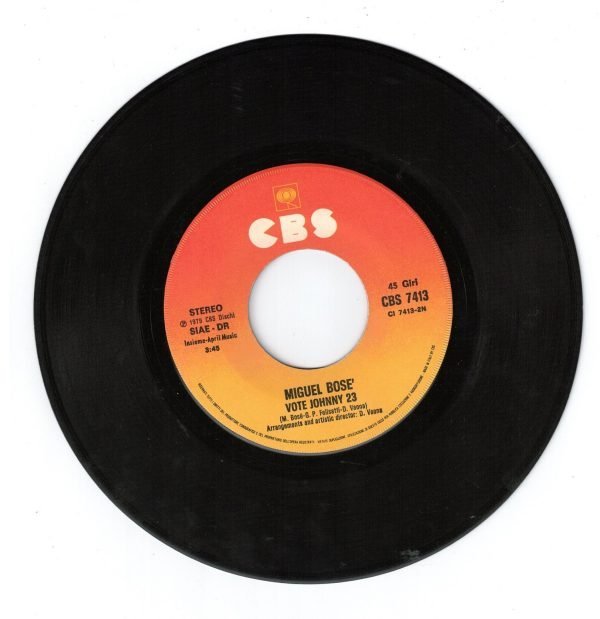 Miguel Bosé  Super Superman(lato a);  Vote Johnny 23(lato b)  vinile 45 giri - immagine 4