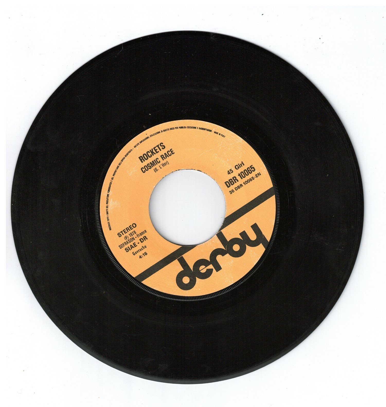 Rockets: On the road again(lato a);Cosmic race (lato b)DISCO 45 GIRI - immagine 4