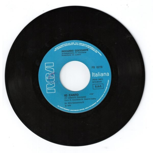 Riccardo Cocciante  Il canto(lato a);  Il treno(lato b)  vinile 45 giri - immagine 3