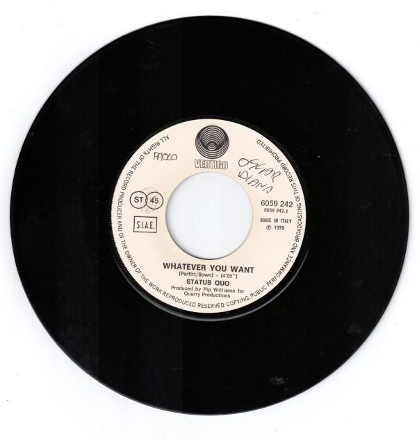 Status Quo - Whatever you want (lato a); Hard Ride (lato b) DISCO 45 GIRI - immagine 3