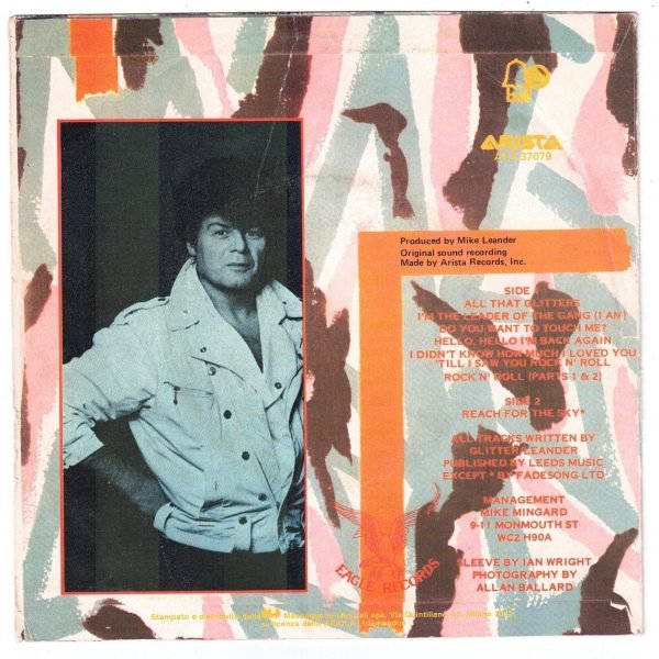Gary Glitter - All that glitters(lato a); Reach for the sky(lato b) DISCO 45 GIRI - immagine 2