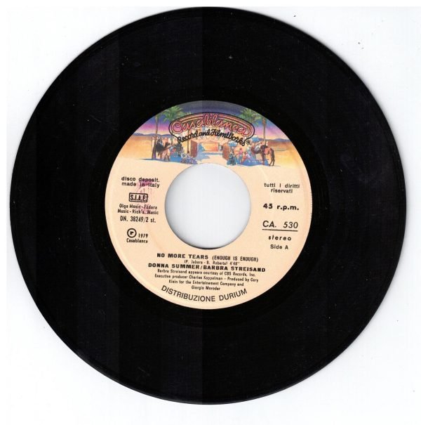 Donna Summer /Barbra Streisand  No more tears Enough is Enough(lato a); My Baby Understands(lato b) - immagine 3