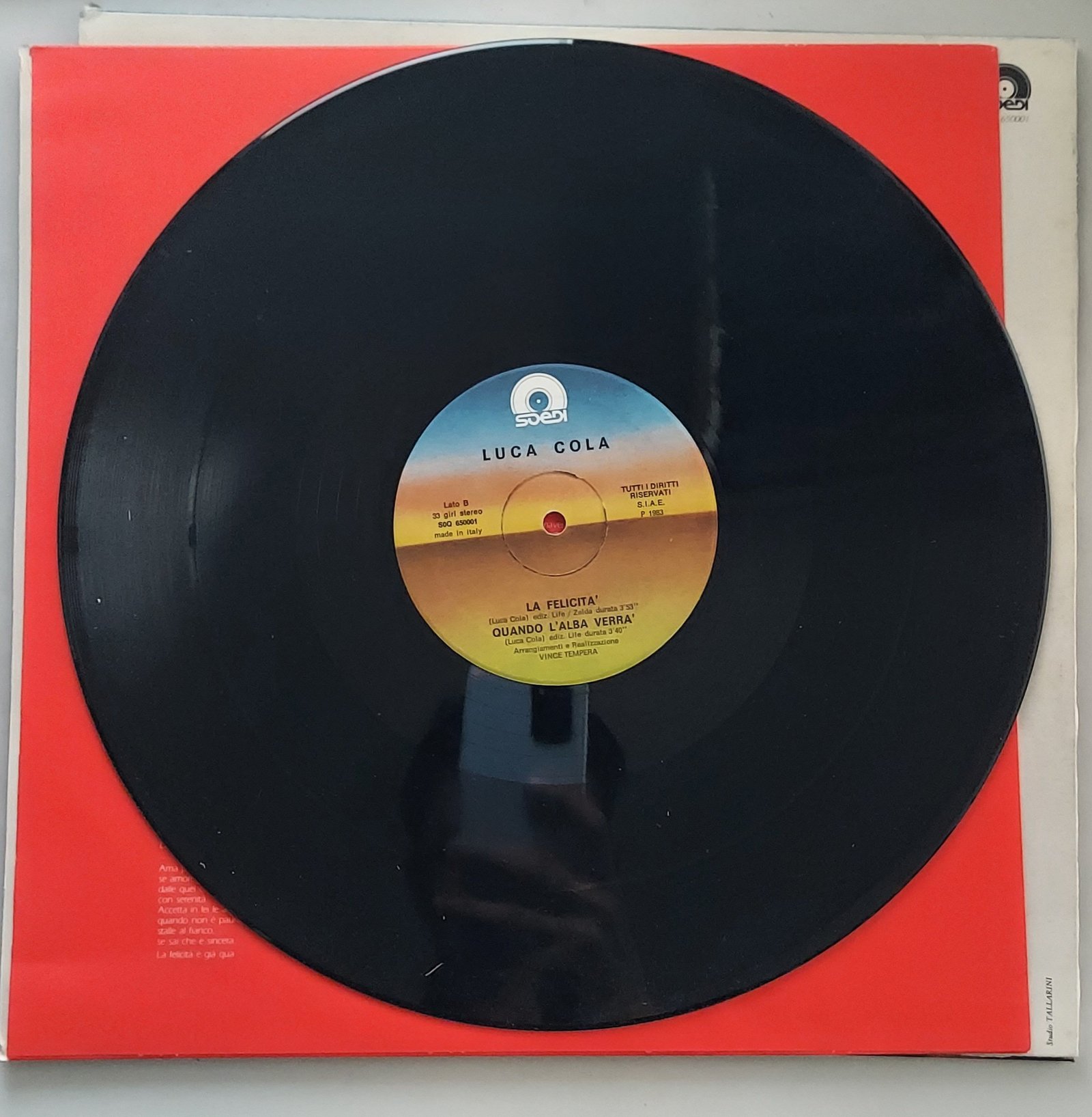 Luca Cola  Disco 4  vinile 33 giri EP (4 tracce) - immagine 5