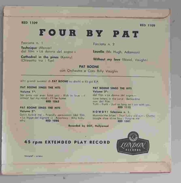 Pat Boone  Four by Pat 45 giri - immagine 2