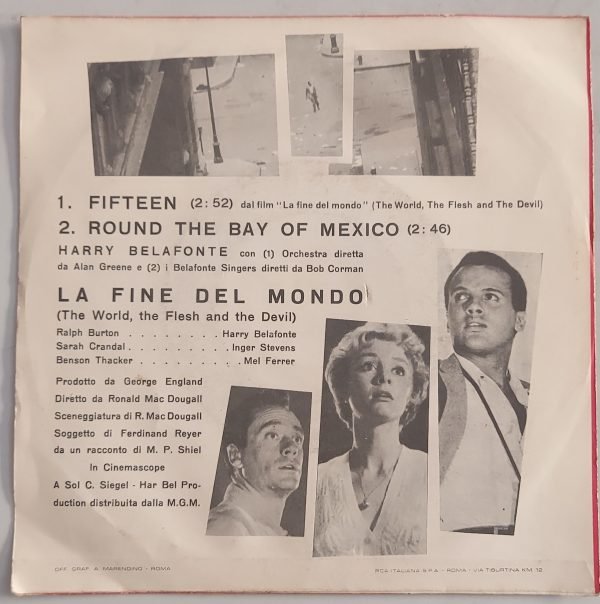 Harry Belafonte - La fine del mondo  : Fifteen (lato a);  Round  the bay of Mexico(lato b) - immagine 2
