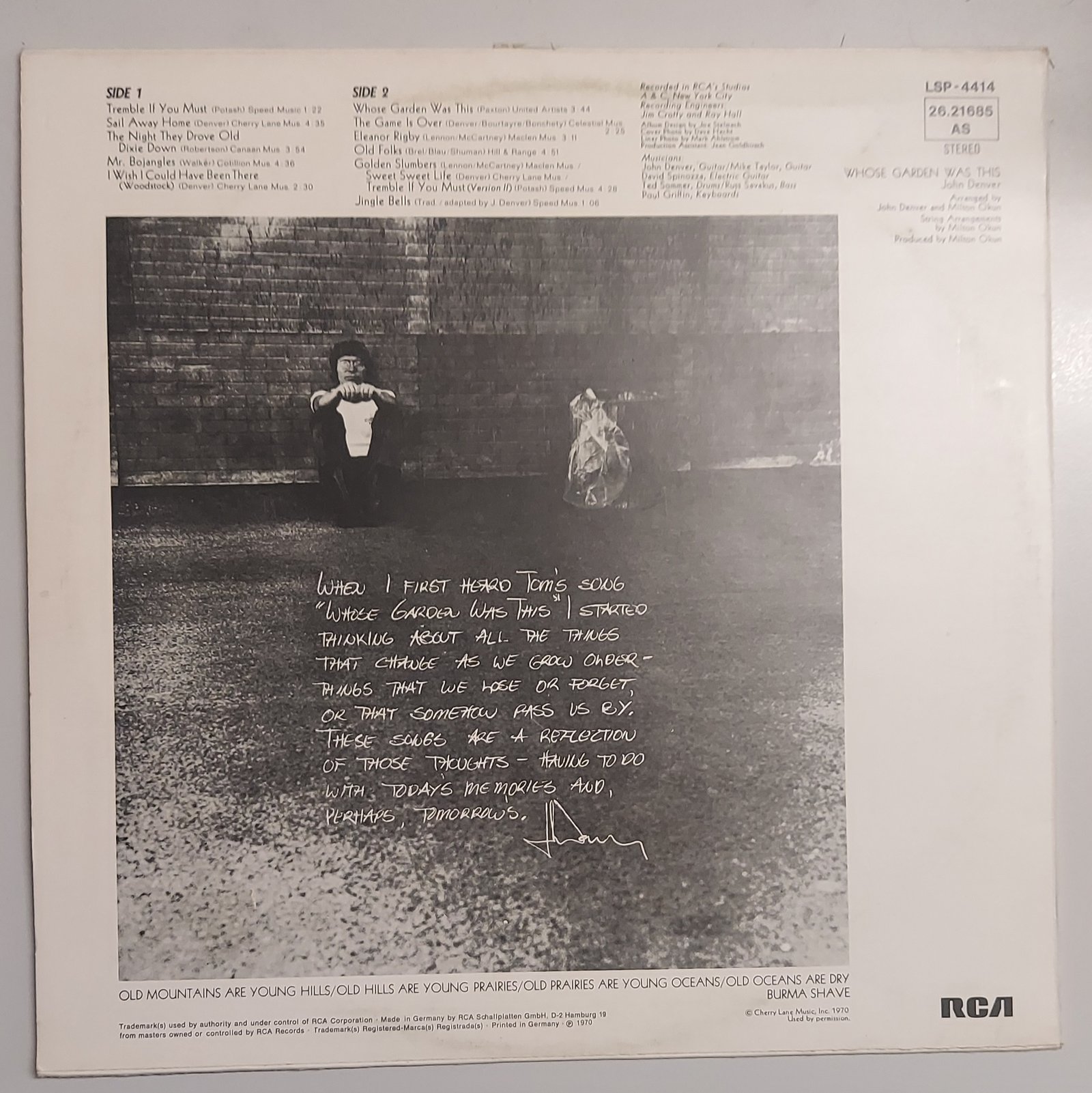 John Denver  Whose garden was this (33 giri) - immagine 2