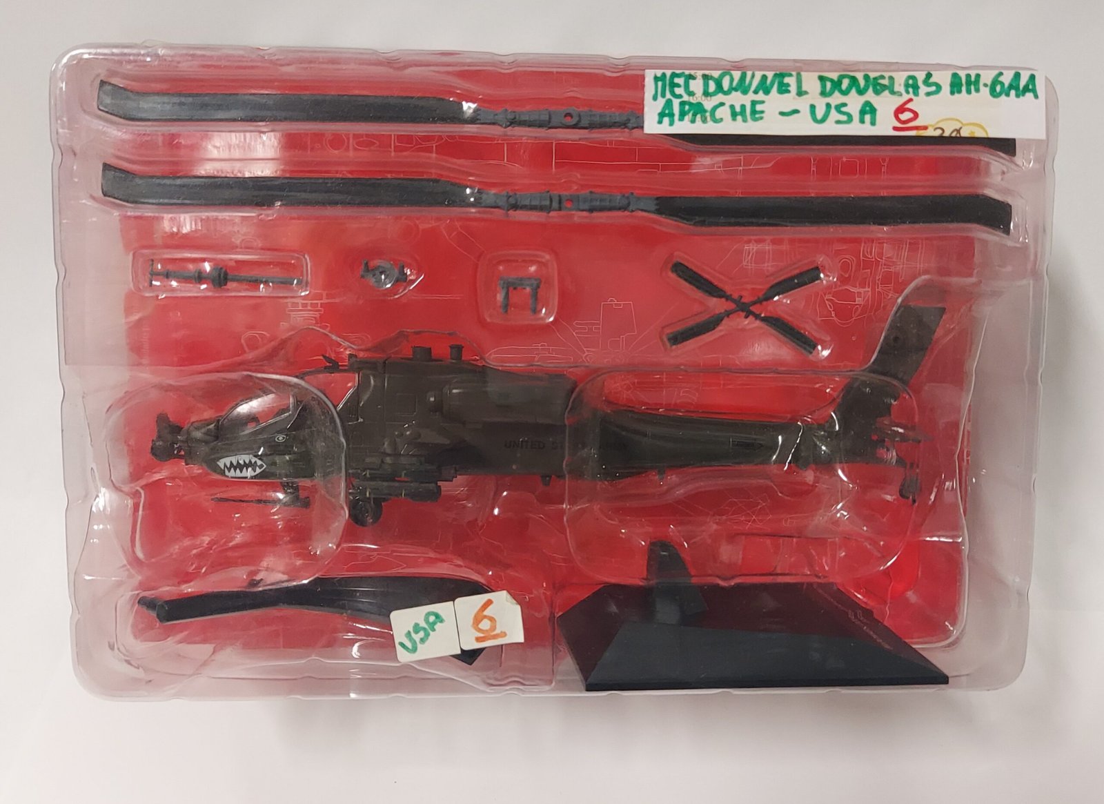 Modellino Elicottero Mec Donnel Douglas Ah -6aa Apache USA