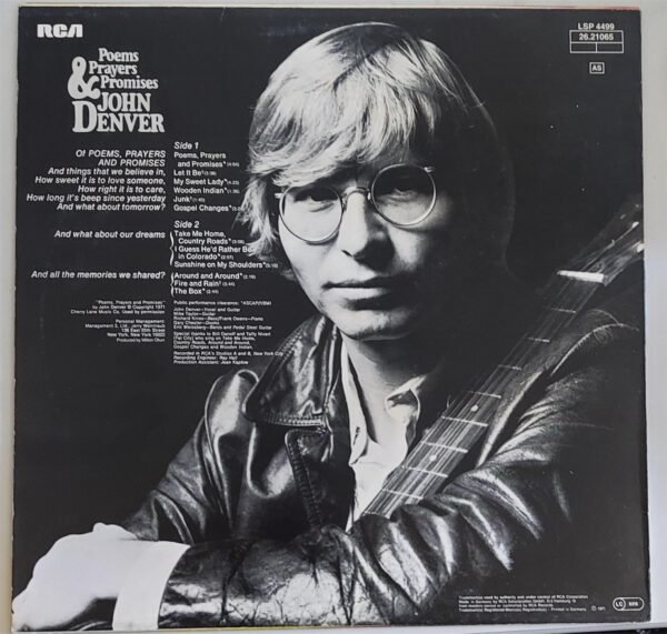 John Denver  Poems, Prayers & Promises (33 giri) - immagine 4
