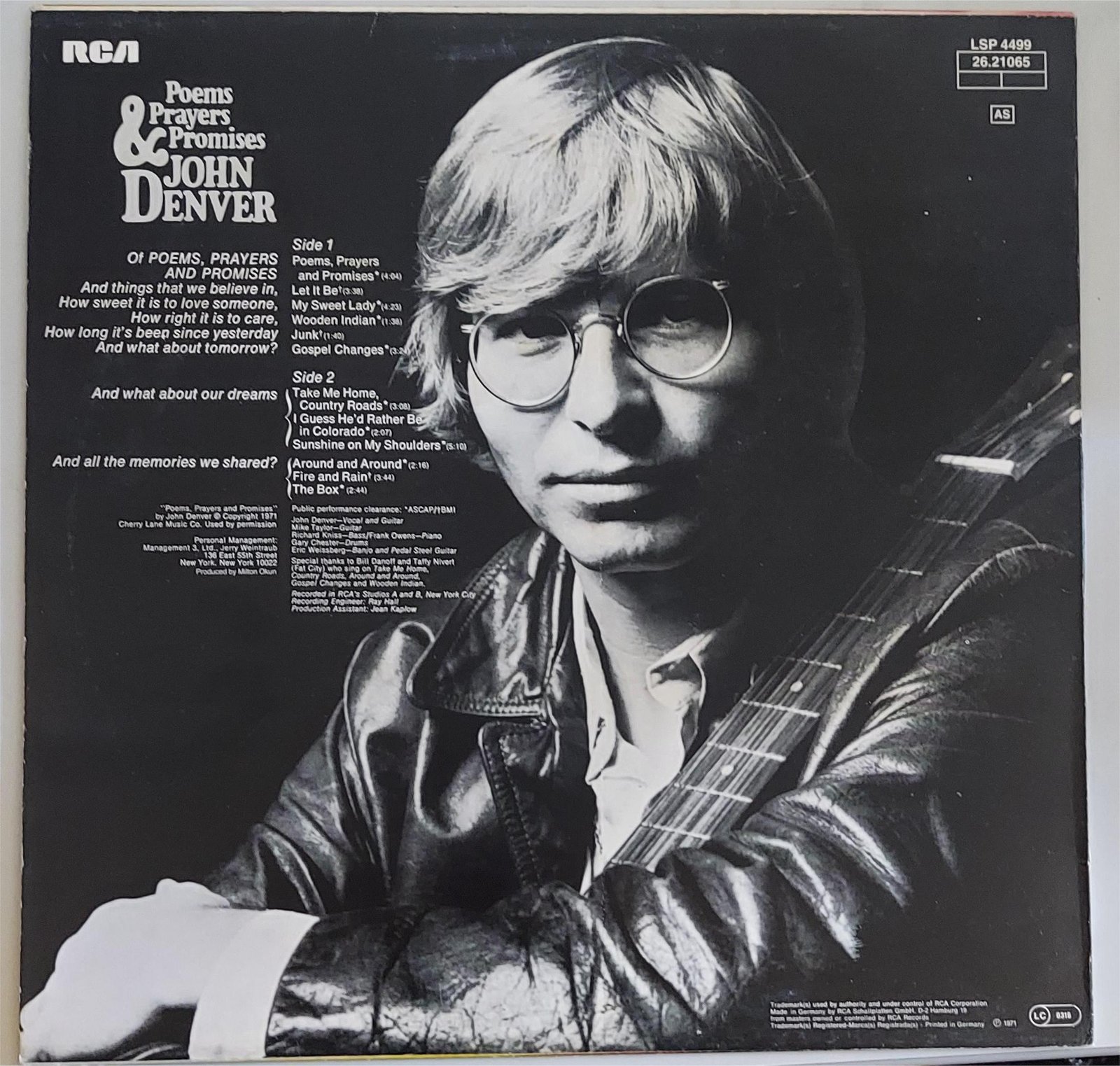 John Denver  Poems, Prayers & Promises (33 giri) - immagine 4