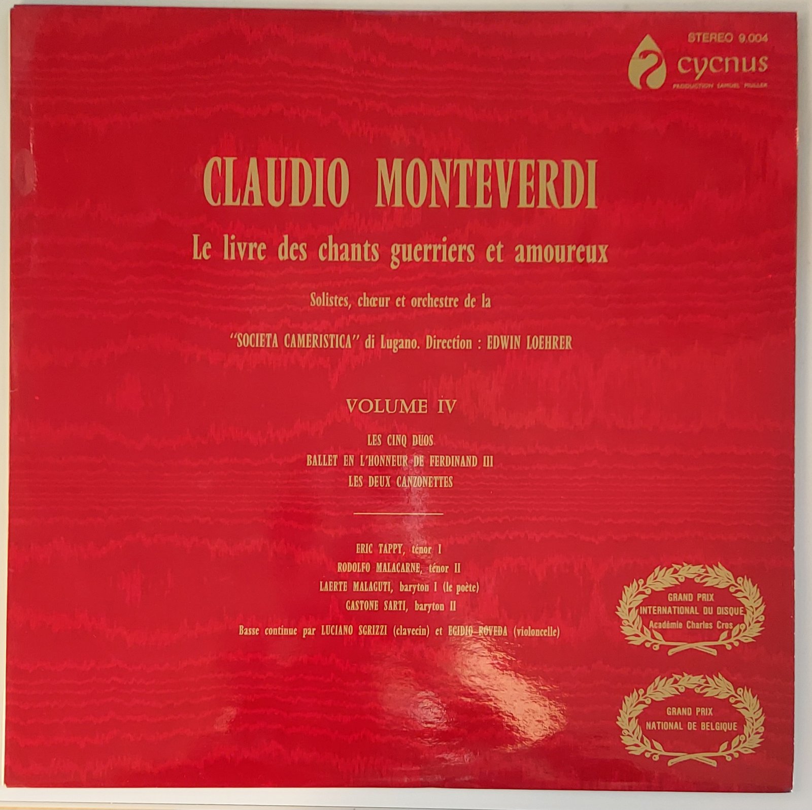 Claudio Monteverdi: Le livre des chants guerriers et amoureux VOLUME 4- 33 giri