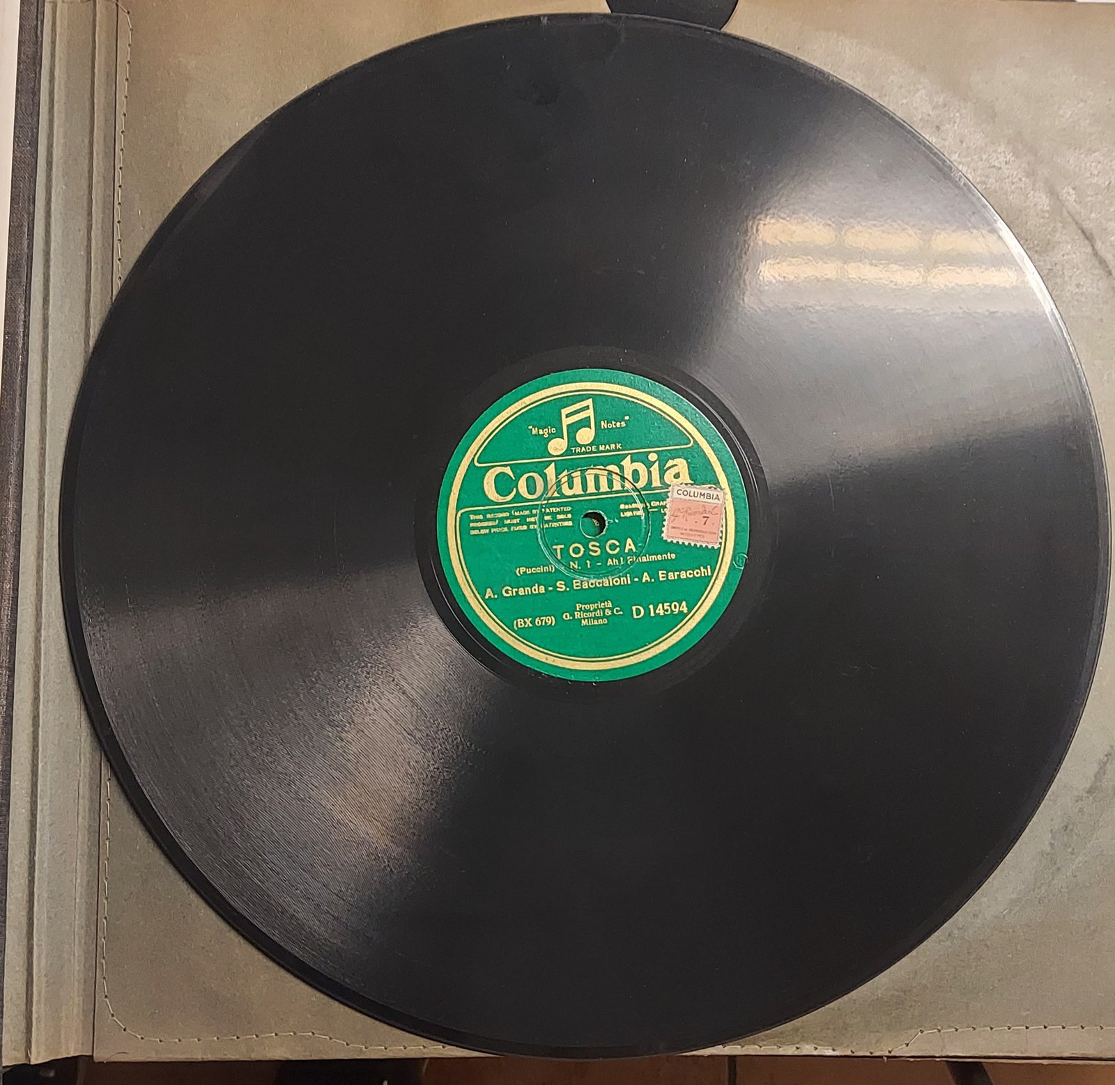 Giacomo Puccini, LA TOSCA opera completa 78 giri - immagine 3